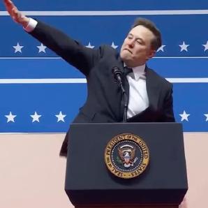 Elon Musk gives a Nazi salute at Donald Trump's inauguration rally.