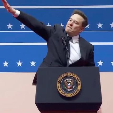 Elon Musk gives a Nazi salute at Donald Trump's inauguration rally.